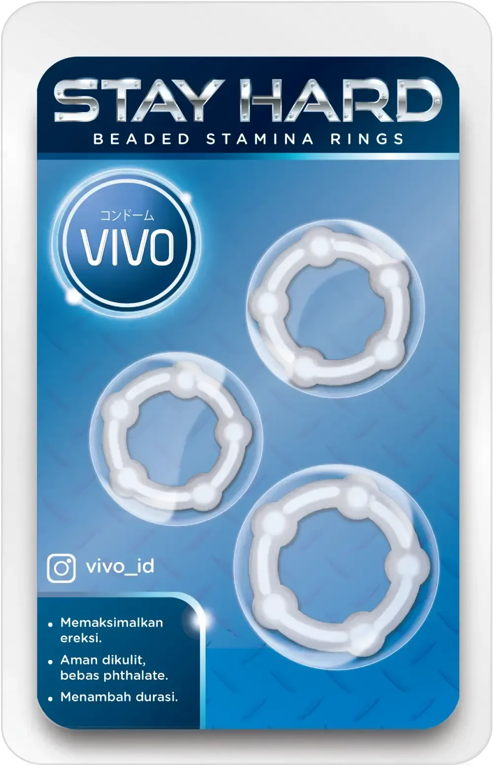 Samina Rong Aksesoris Intim VIVO Beaded Stamina Ring | Kondom VIVO